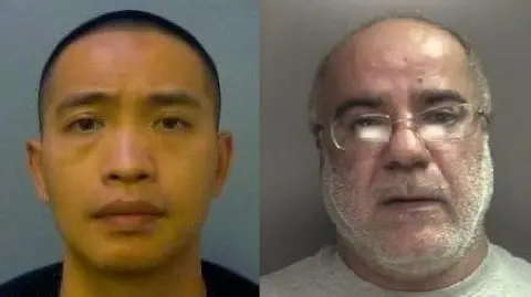 Composite image of two men. One man, left, has short black hair. The other, right, has a white beard and is partially bold, and is wearing glasses.