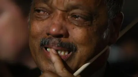 Getty Images Jesse Jackson weeping at the election of Barack Obama