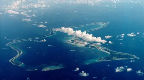 Reuters Aerial view of Diego Garcia, the largest of the Chagos Islands