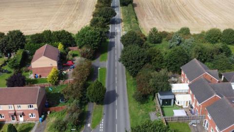 An aerial image of Bempton Lane in Bridlington