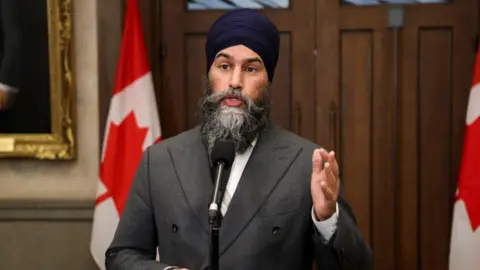 Reuters Jagmeet Singh speaking in Parliament in Ottawa, Canada.