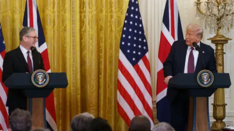 EPA Keir Starmer and Donald Trump at a press conference