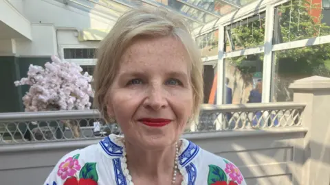 A woman with blond hair
