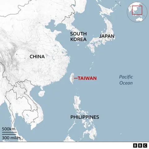 How Taiwan is preparing for a China attack with acting, fake blood and fake missile attacks 34 A map showing where Taiwan is in relation to China, South Korea, Japan and the Philippines