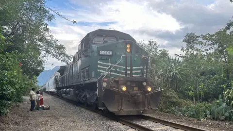 Will Grant / BBC A freight trains passes Las Patronas