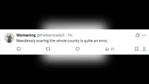 X A user on X responding to Norfolk Police. They wrote: "Needlessly scaring the whole county is quite an error."