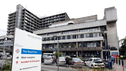 PA Media outside the Royal Free Hospital in London