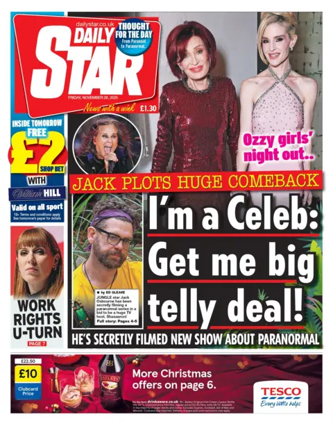 "I'm a celeb: Get me a great deal!" write a daily star in the headline of the front page.