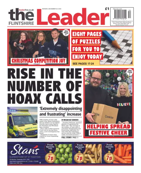 Flintshire Leader Flintshire Leader front page