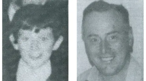 Family handout Black and white composite images of David McCafferty and Patrick Butler. Both have short dark hair and smiling.