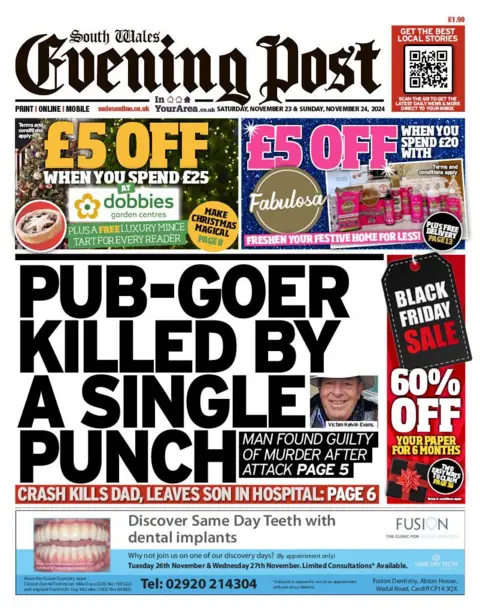 South Wales Evening Post South Wales Evening Post front page