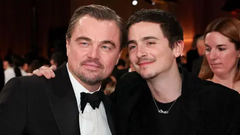 Getty Leonardo DiCaprio and Timothee Chalamet