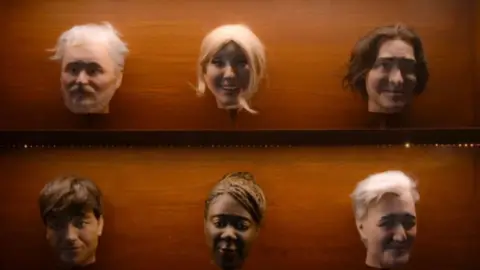 BBC/Studio Lambert Celebrity plastic heads for the game