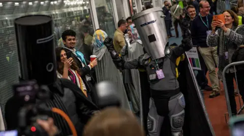 Getty Images Independent candidates Count Binface and Lord Buckethead at the Uxbridge and South Ruislip Count on December 13, 2019
