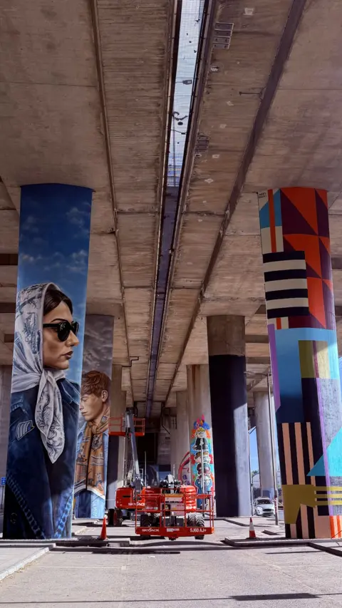 Graffiti on a motorway bridge