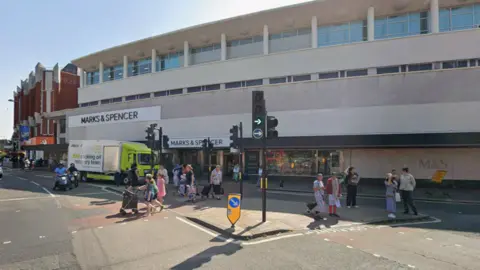 A Google Street View image showing High Street, Ealing Broadway where the collision occurred