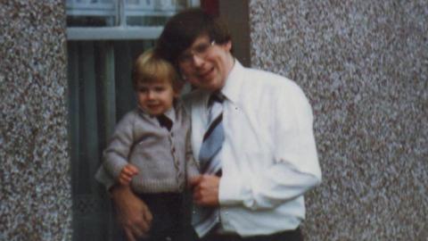 Bob Strachan with his father, John