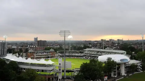 A general view of Lord's Cricket Ground showing the new Telescopic Floodlights, made by Abacus Lighting, unveiled during the Twenty20 match between Middlesex and Kent at Lord's on May 27, 2009 in London, England. 