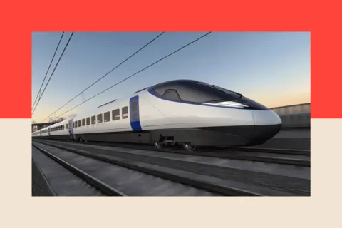HS2 Ltd An artist impression of a HS2 train