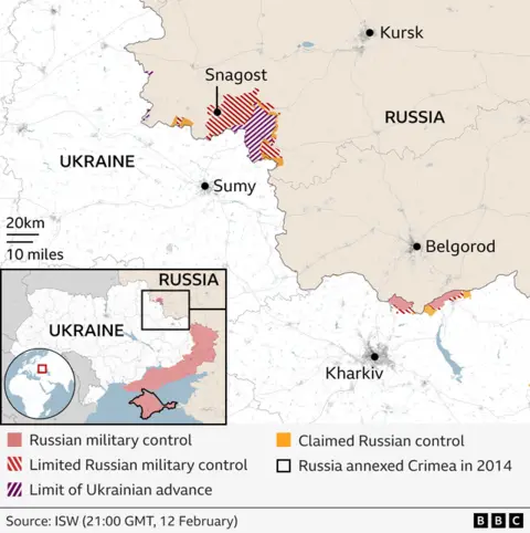 Map of north-eastern Ukraine