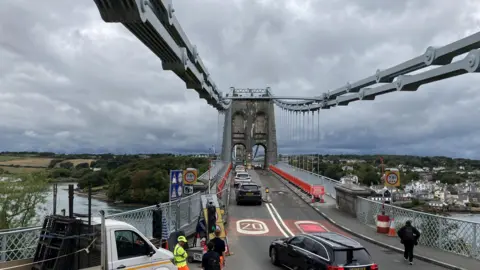 The View Looking Across The Menai Suspension Bridge (Image DS)