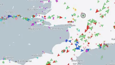 MARINETRAFFIC Ruby's location on Thursday morning according to Marine Traffic