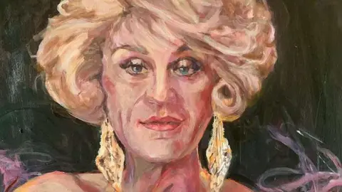 Jo Carlon Painting of Foo Foo Lammar drag artist by Jo Carlon