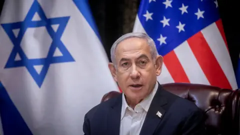 EPA Israeli Prime Minister Benjamin Netanyahu speaks during a meeting with U.S. President Joe Biden in Tel Aviv, Israel, October 18, 2023
