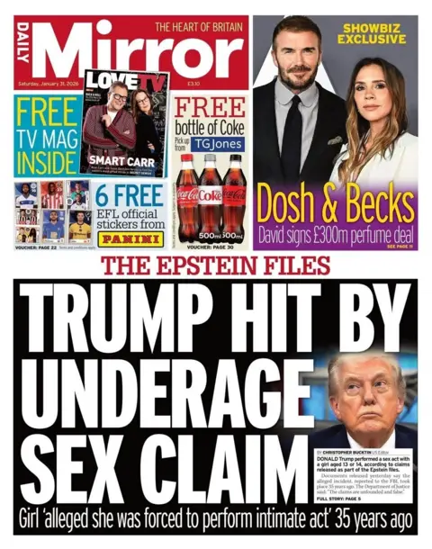 "Trump hit by underage sex claim."