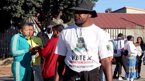 Operation Dudula activists checking IDs at South African clinic