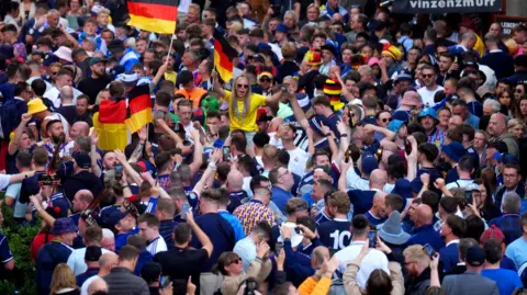 PA Street full of football fans