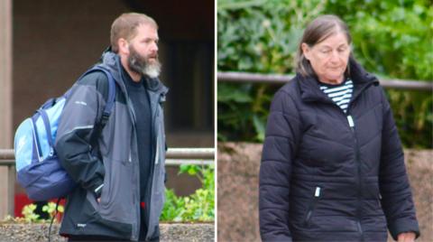 Brian Walshe and Rachel Walshe pictured outside Liverpool Crown Court