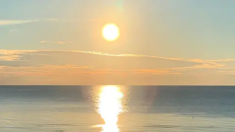 The sun setting over the Irish Sea on the west of the island.