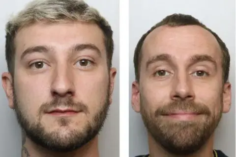 Dyfed-Powys Police Jack Whittock and Justin Liles - police mugshots of two men looking at the camera