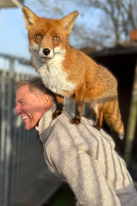 Les Hemstock Ben the fox and Les Hemstock