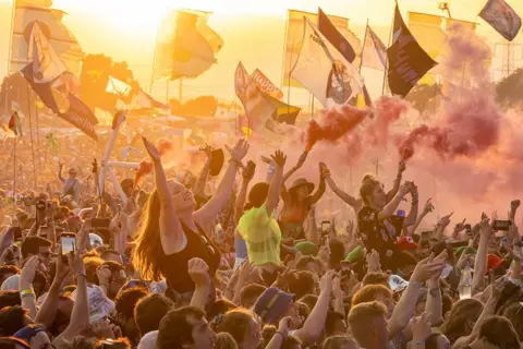 Maja Smiejkowska Crowd at the Glastonbury Festival, June 2023