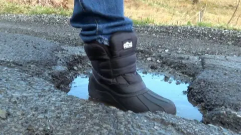 BBC A pothole in Minginish