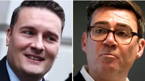 Two headshots of Wes Streeting and Andy Burnham