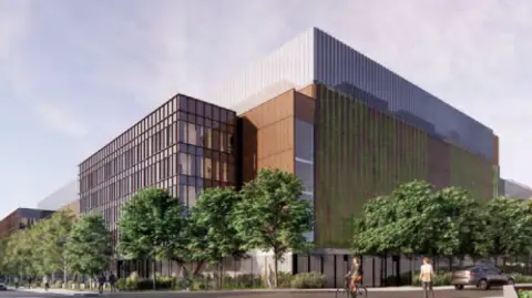 A general view CGI picture of how the data centre could look like.