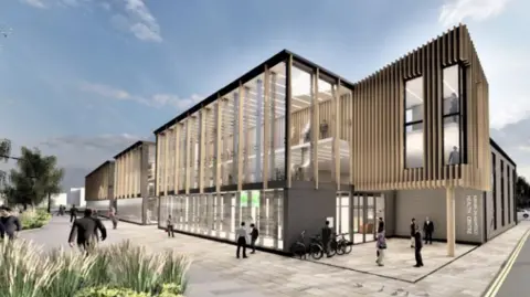 Ashfield District Council Artist impression for North Kirkby Gateway development