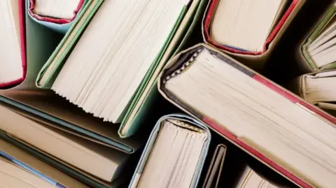 Close up picture of books