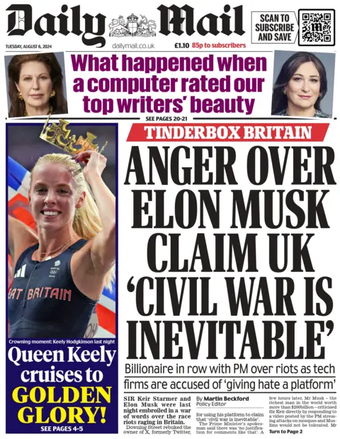   Keir Starmer slaps down Elon Musk over 'civil war is inevitable' claim as No10 attacks controversial billionaire for his remarks about Britain's riots