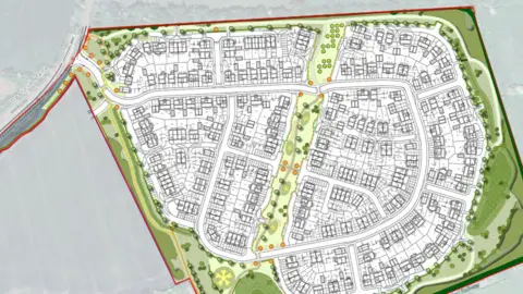 DHA architecture A map showing the layout of the new estate with Desford Lane visible in the north west corner of the site