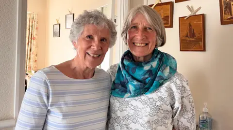 BBC/Holly Nichols Sue Harder and Joan Pinkstone smiling