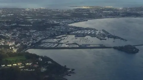 BBC An aerial view of Guernsey