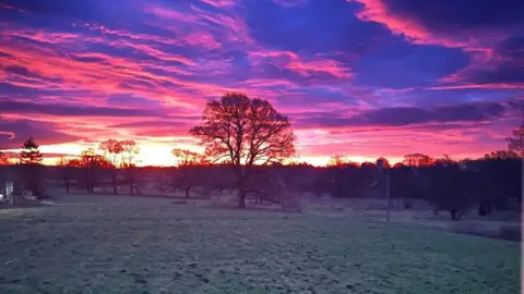 Handout The sun rises over Townend Field