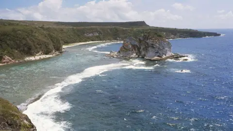 Coastline of Saipan island, Northern Mariana islands