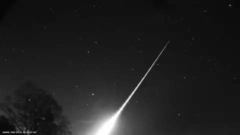 UK Meteor Observation Network The meteor pictured in the night sky