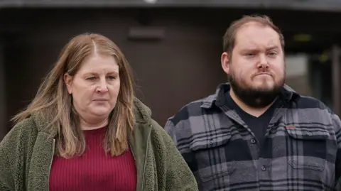 Sarah and Gary Andrews outside of Nottingham Magistrates Court