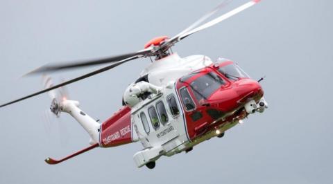 A Coastguard search and rescue helicopter